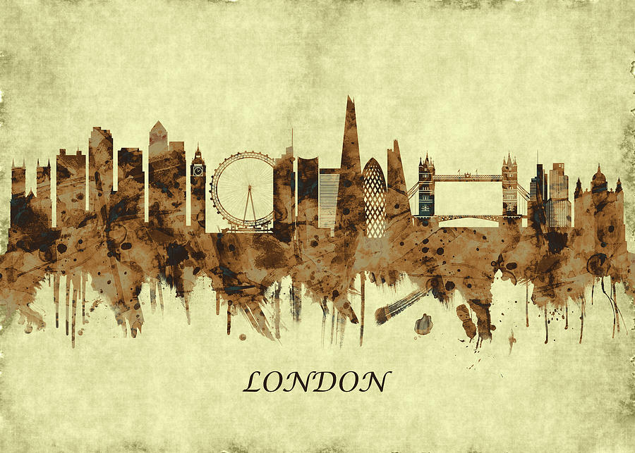London England Cityscape Mixed Media
