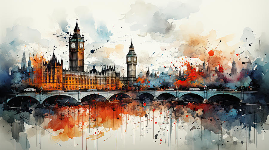 London England Digital Art by Evie Carrier