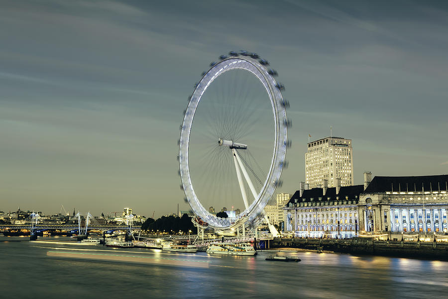 London Eye and Jubilee Gardens at dusk Photograph by _ultraforma_