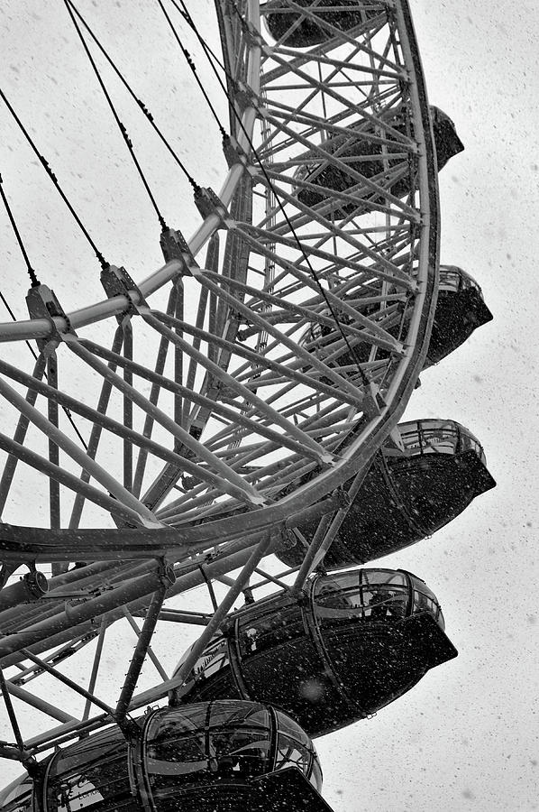 London Eye and Snow Photograph by Angelo DeVal