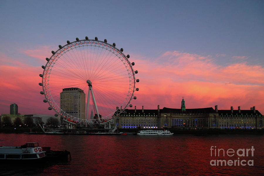 London Eye and South Bank at Sunset Photograph by James Brunker