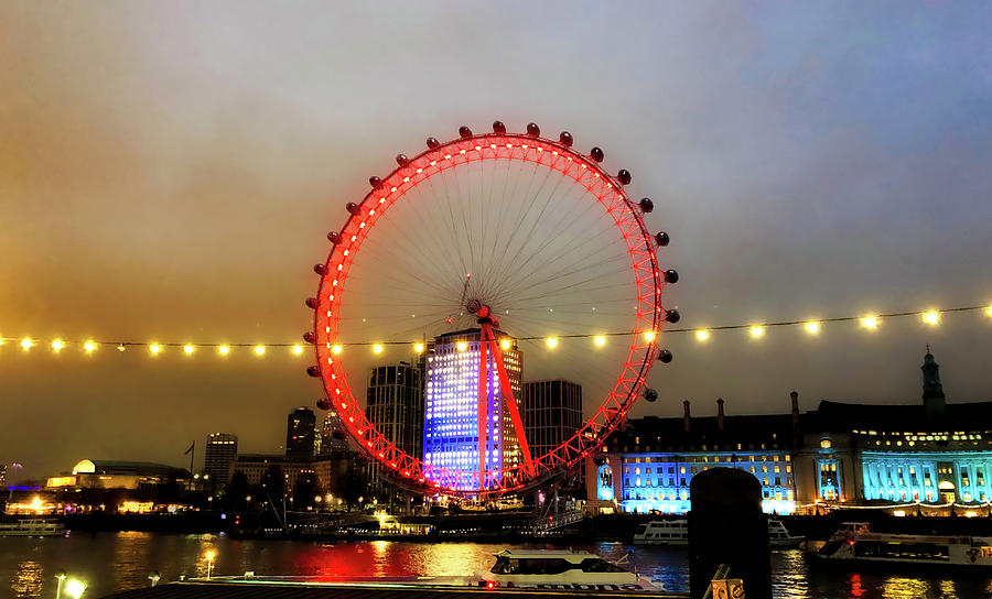 London Eye at Night Photograph by Jim Albritton
