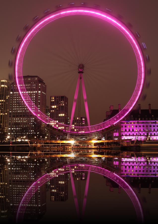 London Eye in pink Photograph by Antony Robinson - Fine Art America