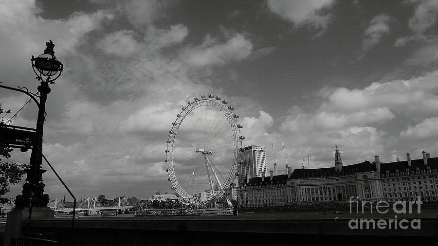 London Eye Monochrome Photograph