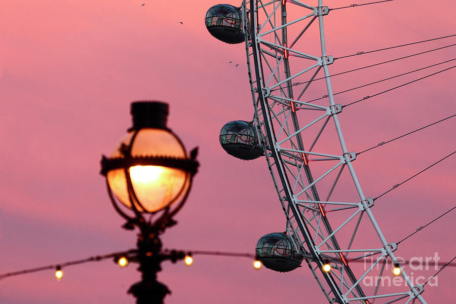 Sunset Photograph - London Eye Section at Sunset by James Brunker