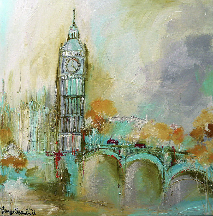 Big Ben Painting - London Gold 2 by Irina Rumyantseva