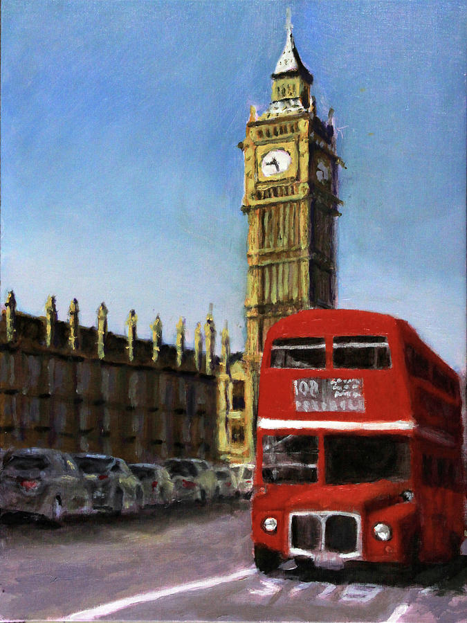 London Hustles Painting by David Zimmerman