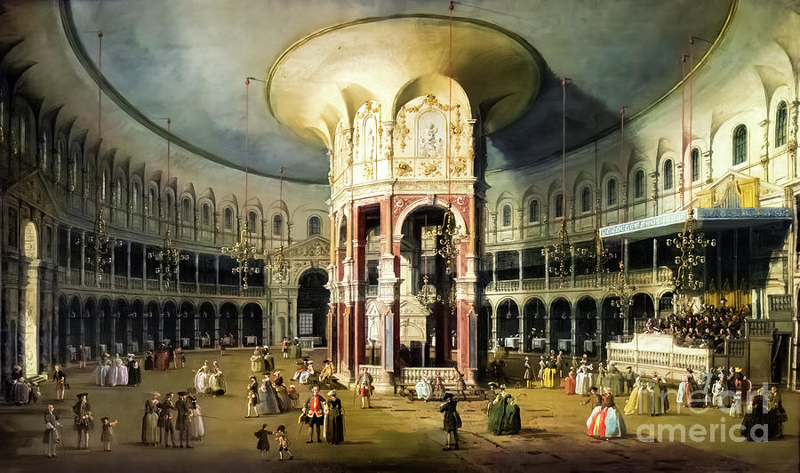 London Interior of the Rotunda at Ranelagh by Canaletto 1754 Painting by Canaletto