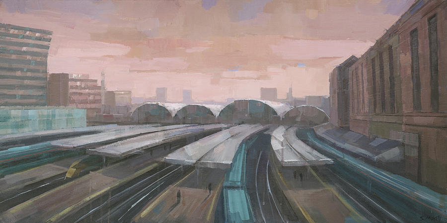 London Paddington Railway Station Painting by Steve Mitchell