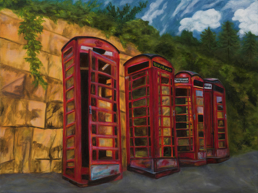 London Phone Booths Painting by Tammy Pool