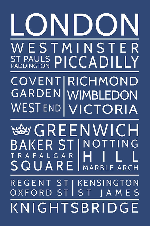 London Word Art Place Names Digital Art by Neil Mann - Fine Art America