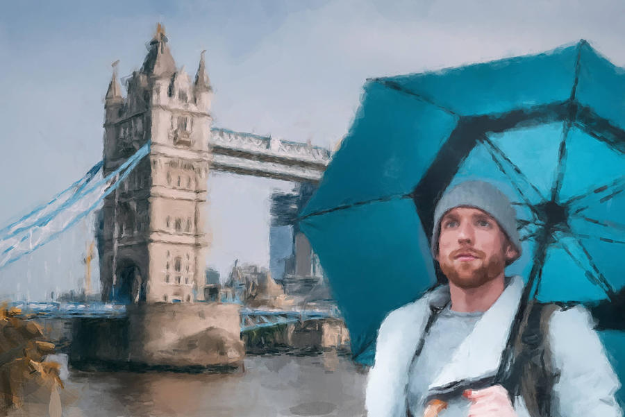 London Rain Painting by Gary Arnold