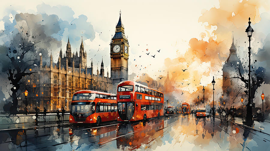 London Red Digital Art by Evie Carrier