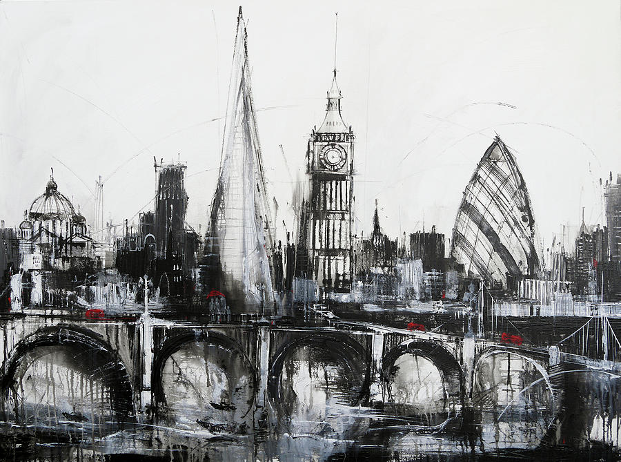 Tower Of London Painting - London River Thames Cityscape by Irina Rumyantseva