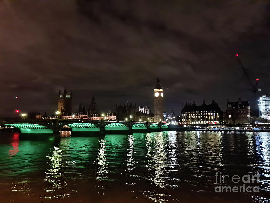 London River View, Big Ben at night Photograph by Francesca Mackenney