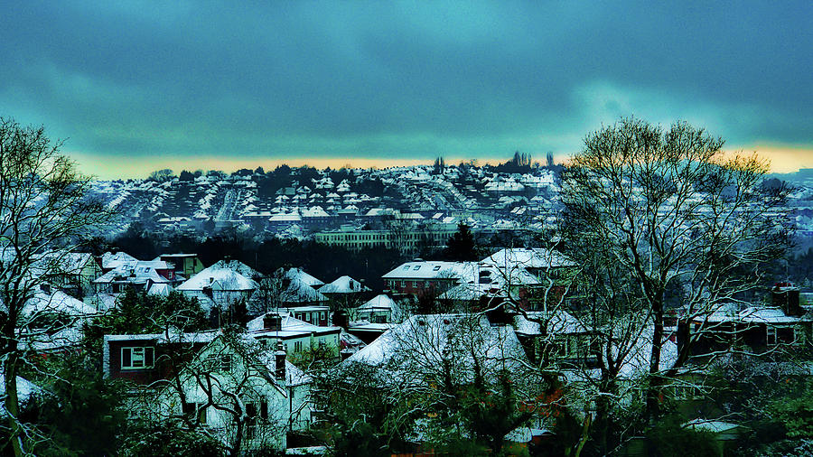 London Roofs in Snow Photograph by Christopher Maxum