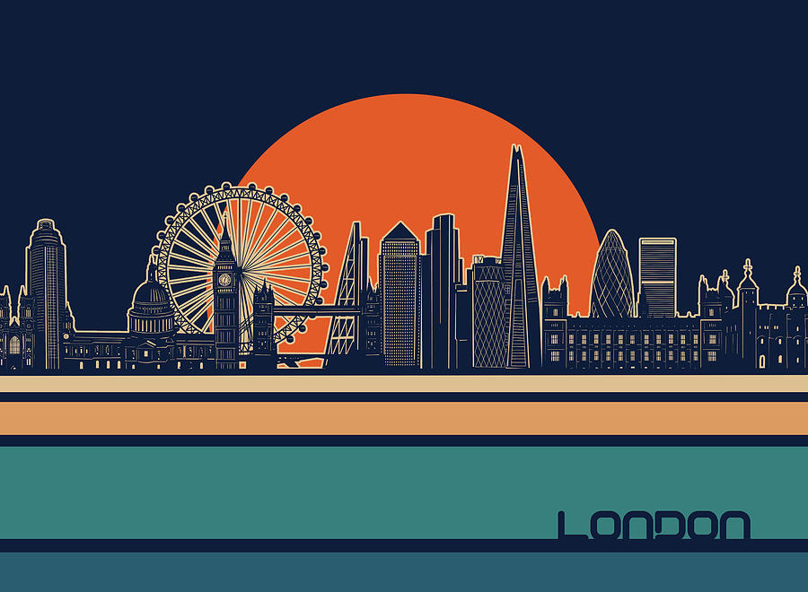 London Skyline Retro 3 Digital Art
