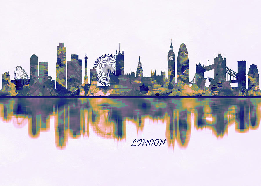 London Mixed Media - London Skyline by NextWay Art