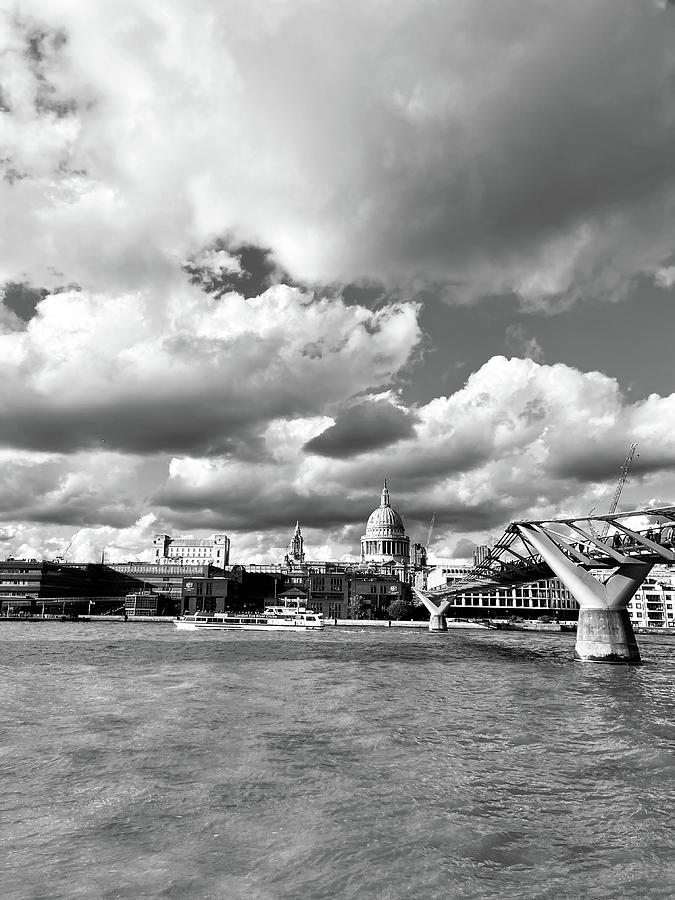 London Skyline With Millenium Bridge Photograph