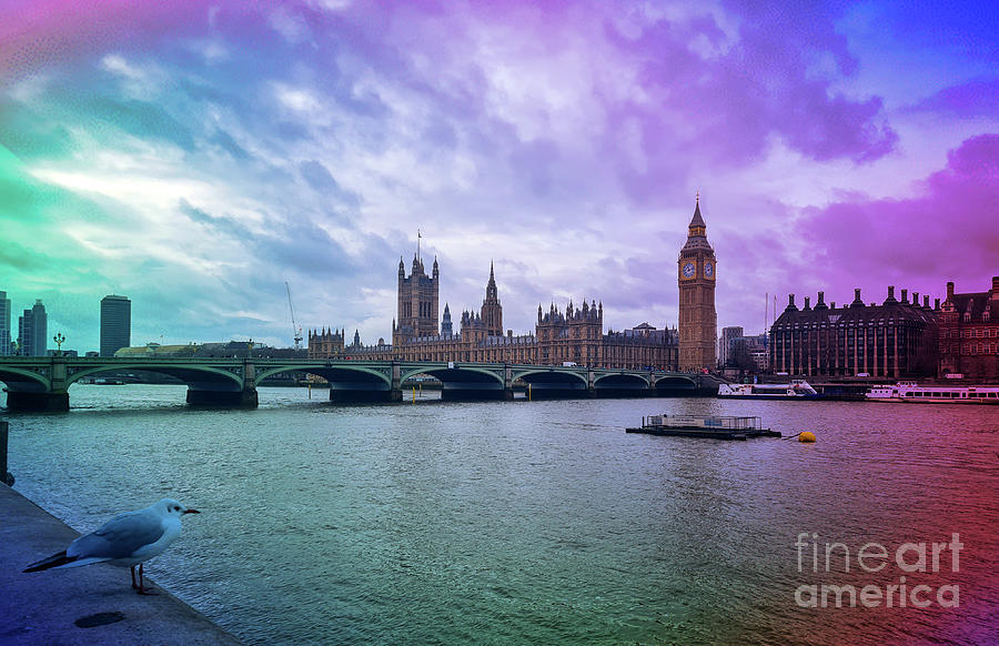 London Southbank River View Art 250124 Digital Art by Francesca Mackenney