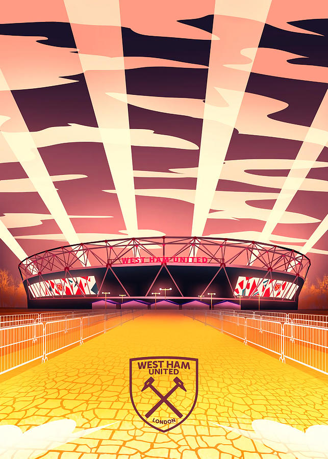 London Stadium Poster West Ham United Tapestry - Textile by James Jason ...