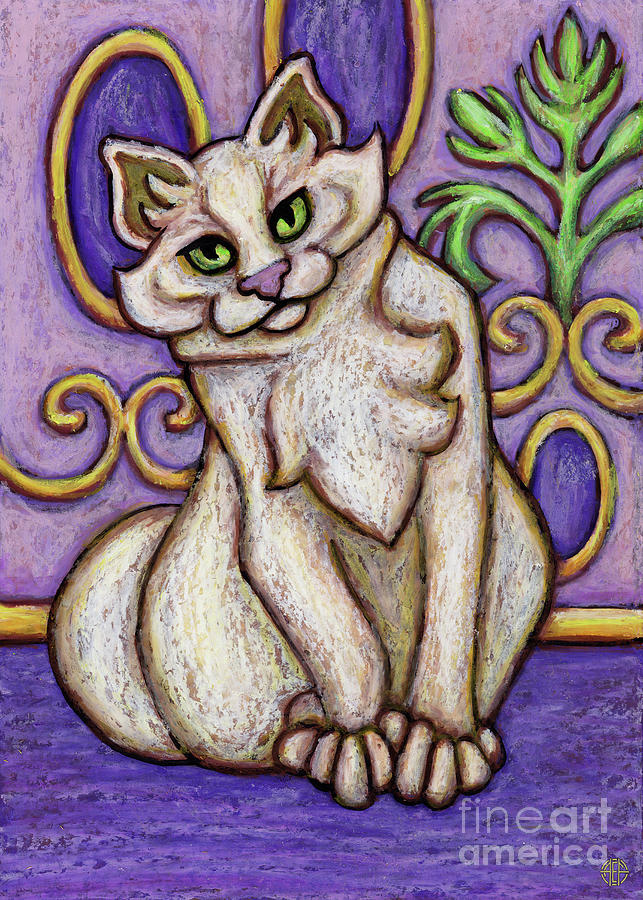 London. The Hauz Katz. Cat Portrait Painting Series. Painting by Amy E Fraser