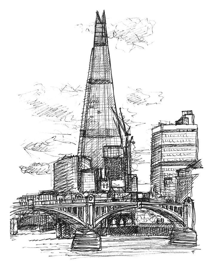London - The Shard Drawing by Tom Napper