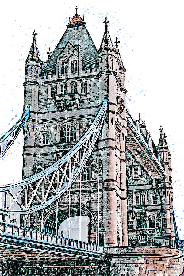 London, Tower Bridge - 07 Painting by AM FineArtPrints