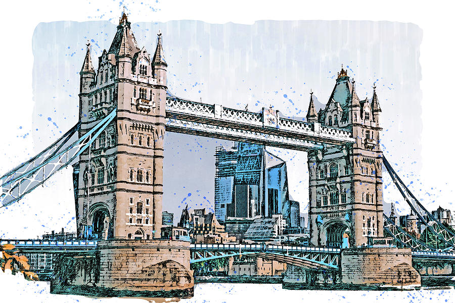 London, Tower Bridge - 08 Painting by AM FineArtPrints