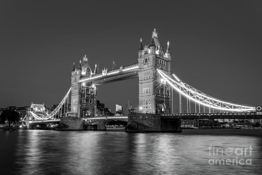 London Tower bridge, black and white Photograph by Delphimages London ...