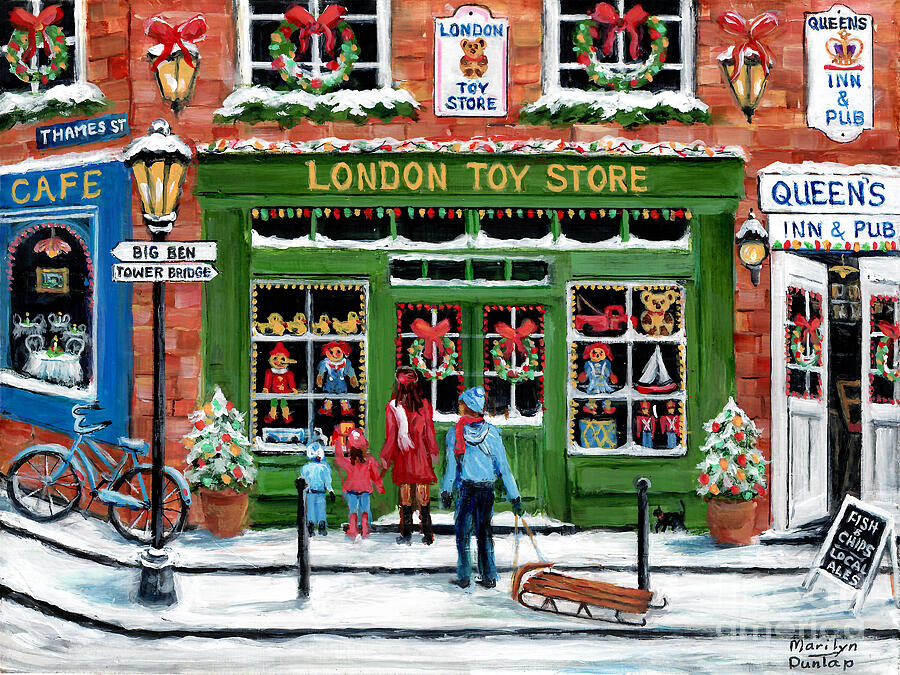 London Toy Store Painting by Marilyn Dunlap