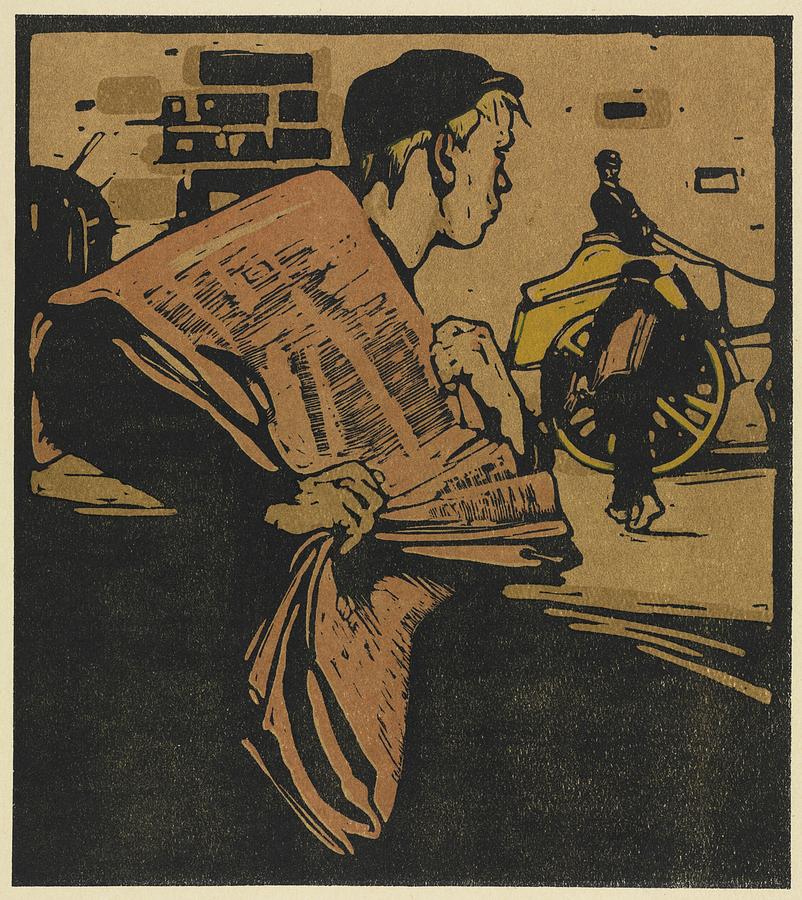 London Types Newspaper Boy 1898 William Nicholson  Painting by MotionAge Designs