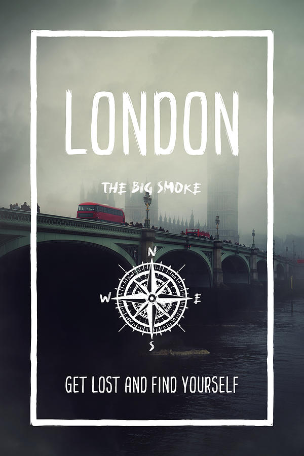 London, UK, the big smoke city Digital Art by PsychoShadow ART