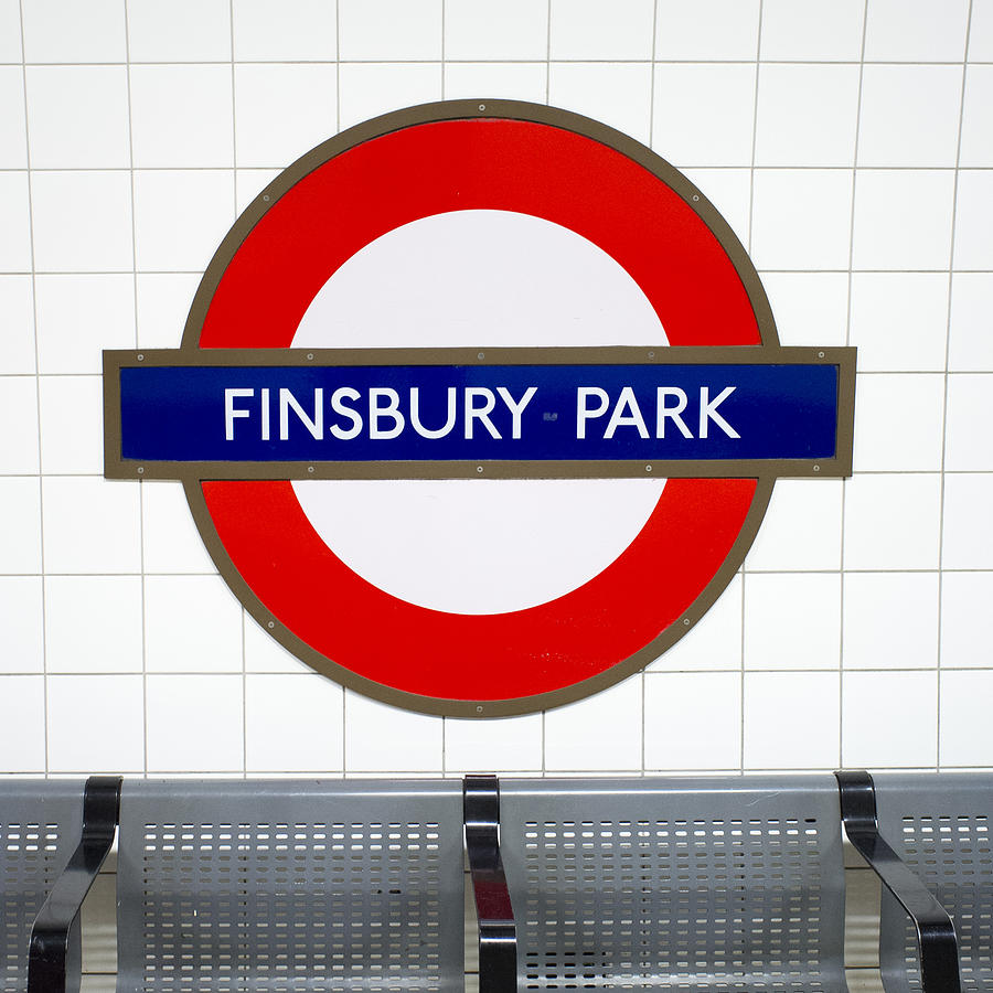 London Underground: Finsbury Park tube station roundel Photograph by Track5