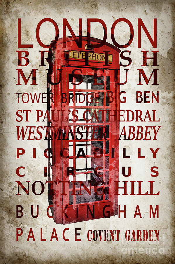 London landmarks, vintage collage Photograph by Delphimages London Photography