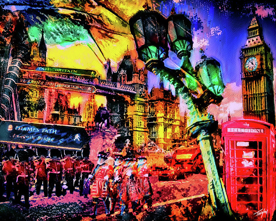 London walking tour Digital Art by Larry Tingley