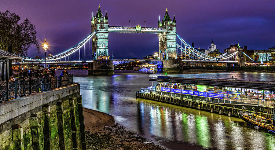 Londons Tower Bridge at Night Photograph by Marcy Wielfaert