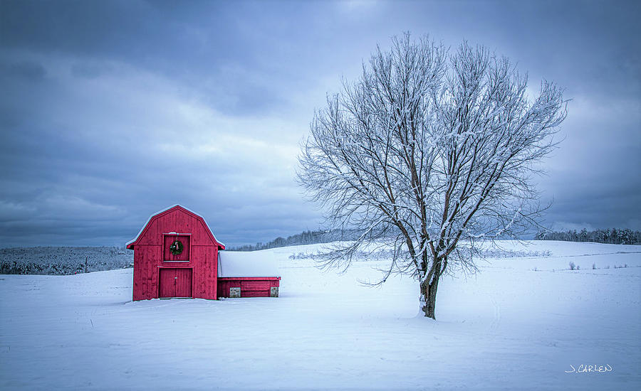 Lone Barn in Winter Photograph by Jim Carlen