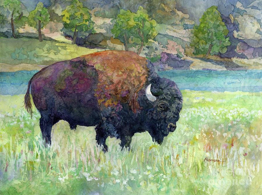 Lone Bison 2 Painting