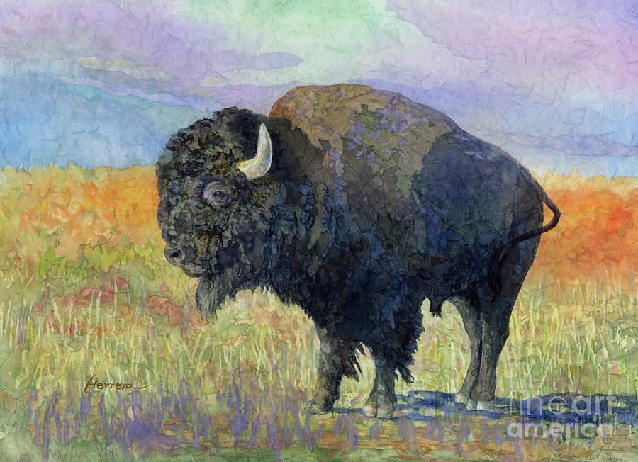 Lone Bison 3 Painting