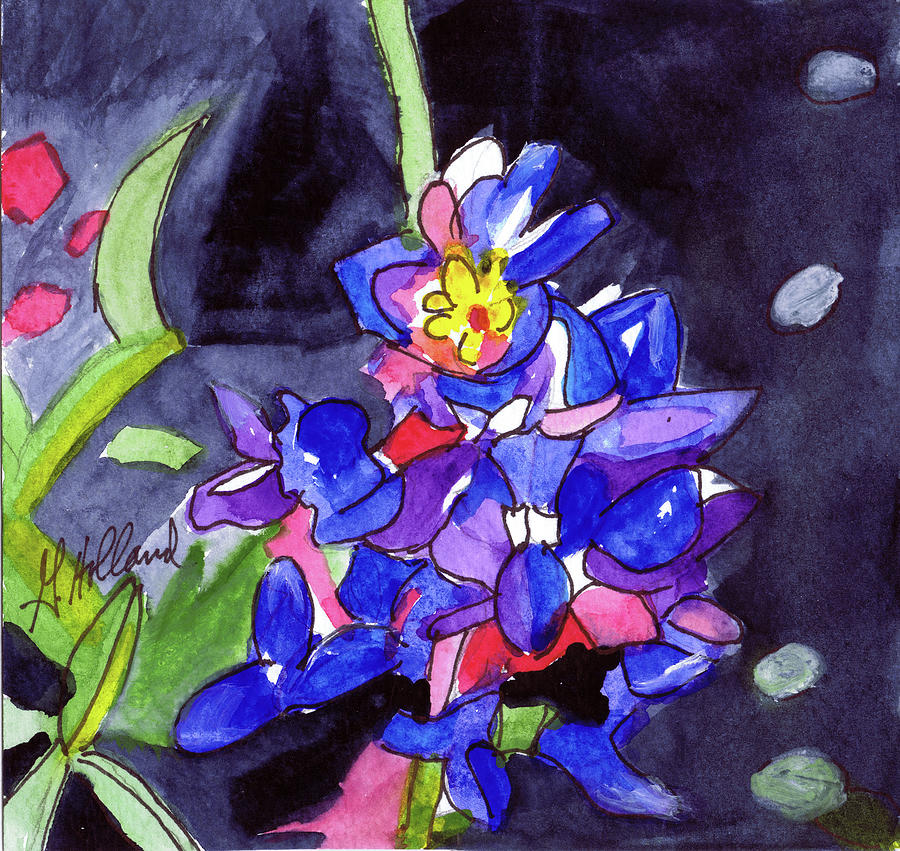 Vibrant Bluebonnet Painting by Genevieve Holland