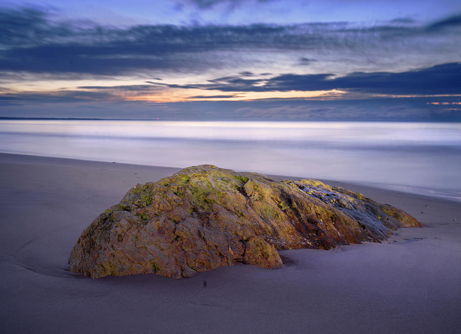 Lone Boulder on Lake Michigan Beach - Naubinway, Michigan USA - Photograph by Edward Shotwell Lone Boulder on Lake Michigan Beach - Naubinway, Michigan USA - Photograph by Edward Shotwell