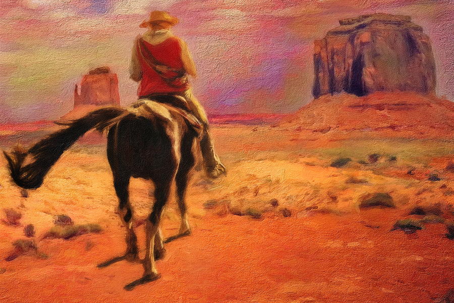 Lone Cowboy Digital Art by Russ Harris