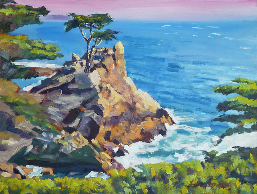 Lone Cypress - Carmel Bay Painting