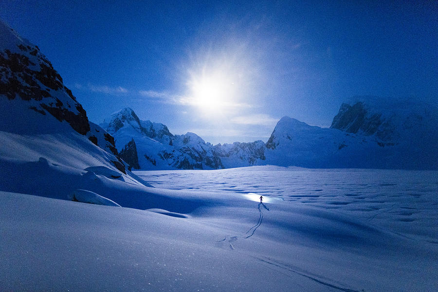 Lone person in the Alaskan Mountains Photograph by Epicurean