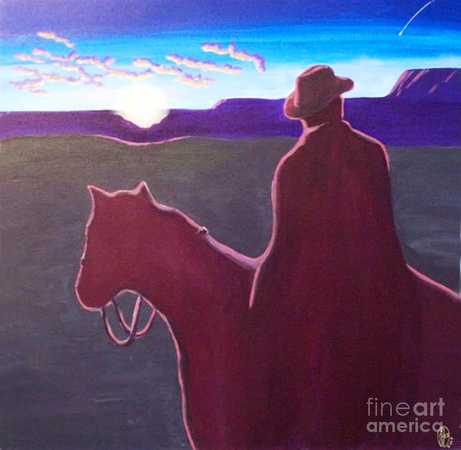 Lone Rider Painting