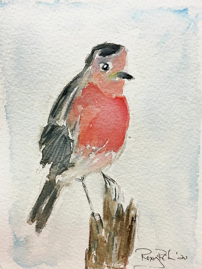 Lone Robin Painting by Roxy Rich