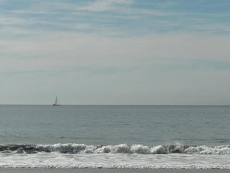 Lone Sailboat Photograph by Brian Eberly