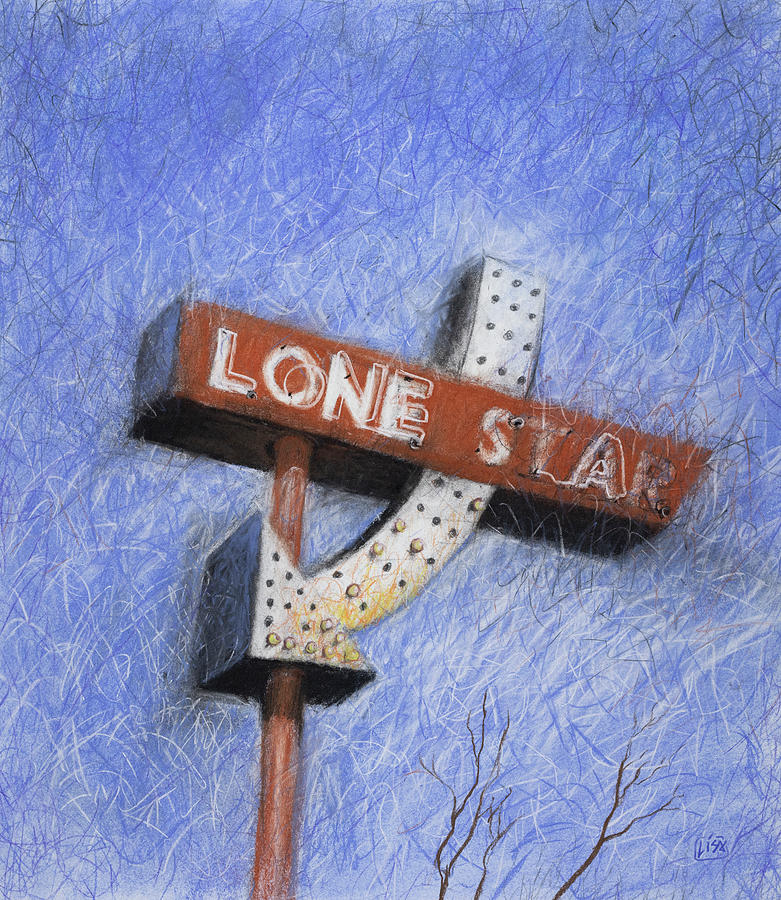 Lone Star Drawing by Lisa Tennant