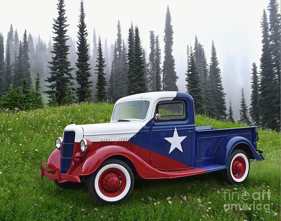 Lone Star Pickup Photograph by Ron Long